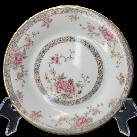 4 Vintage Royal Doulton Canton Bread & Butter Plate 6 5/8" Pink & Blue Floral - Picture 5 of 8